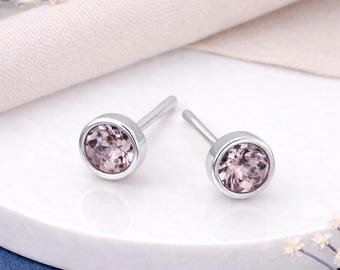 Sterling Silver June Birthstone Stud Earrings – 7mm