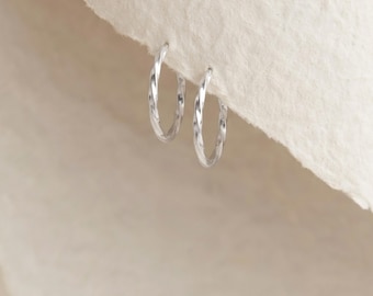 Personalised Twisted Sleeper Hoop Earrings in Sterling Silver