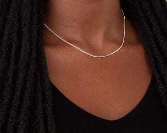 Sterling Silver Light Curb Chain Necklace – 16in to 30in
