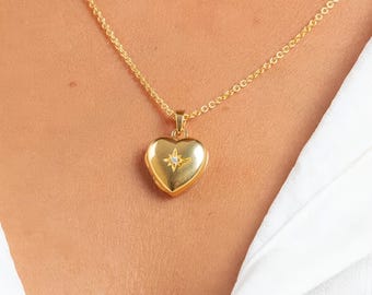 Personalised Twinkling Gold Plated Sterling Silver Heart Locket