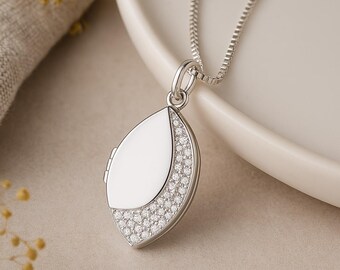 Personalised Sterling Silver Marquise Locket