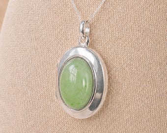 Personalised Sterling Silver Jadeite Gemstone Photo Locket Necklace