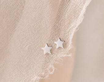 4mm Sterling Silver Star Stud Earrings