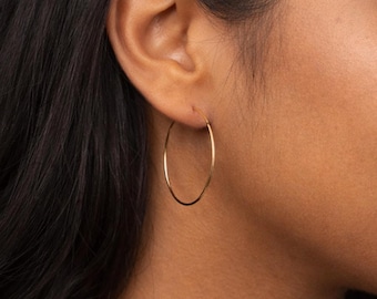 Large Solid 9ct Gold Hoop Earrings – 37mm