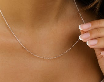 Sterling Silver Light Trace Chain Necklace – 16in To 24in