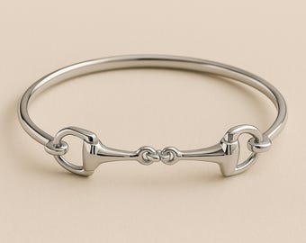 Small Sterling Silver Snaffle Bangle