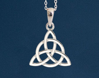 Sterling Silver Celtic Triquetra Necklace with Optional Personalisation