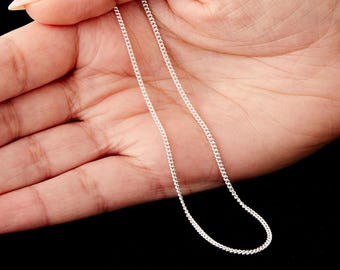 Sterling Silver Light Curb Chain Necklace
