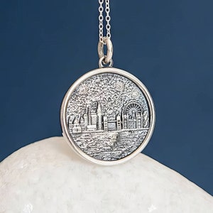 Oxidised Sterling Silver London Skyline Necklace image 1