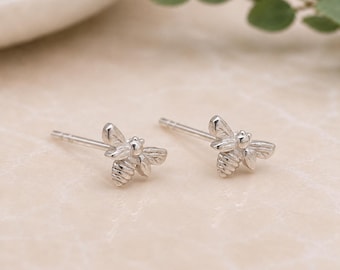 Sterling Silver Bumble Bee Stud Earrings