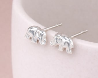 Sterling Silver Lucky Elephant Stud Earrings – 8mm