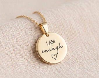 Personalised Disc Pendant Necklace in Solid 9ct Gold