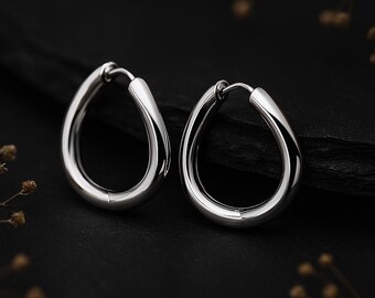 Sterling Silver Chunky Infinity Twist Hoop Earrings