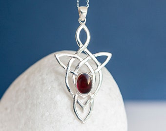 Sterling Silver January Birthstone Celtic Heart Knot