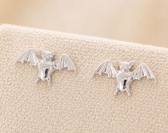 Sterling Silver Bat Stud Earrings