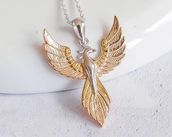 Personalised Gold Plated Sterling Silver Phoenix Necklace