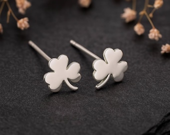 Sterling Silver Lucky Clover Stud Earrings