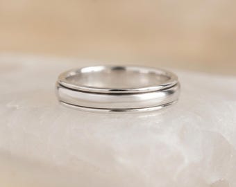 Personalised Slim Spinner Ring in Sterling Silver