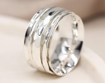 Personalised Classic Wide Sterling Silver Spinner Ring