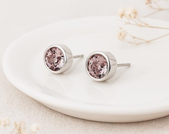 June Birthstone Stud Earrings • Sterling Silver Alexandrite CZ Studs • Gift for Her • Dainty Sparkle Jewellery •