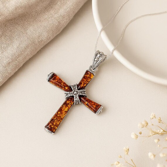 Ciondolo Croce Crucifisso 3D In Argento Sterling Con Catena A - Foto 2