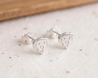 Personalised Puppy Dog Stud Earrings in Sterling Silver