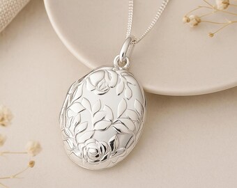 Personalised Sterling Silver Queen Of Flowers Locket