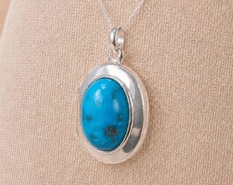 Personalised Sterling Silver Turquoise Gemstone Photo Locket Necklace