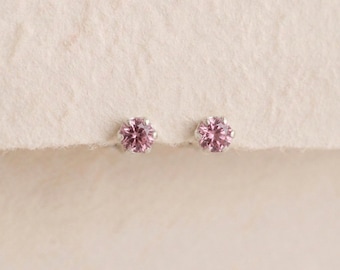 Personalised Tiny Alexandrite Stud Earrings in Sterling Silver