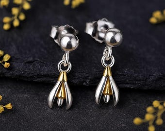 Sterling Silver Snowdrop Stud Earrings