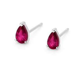 Sterling Silver July Birthstone Stud Earrings – 6mm x 4mm