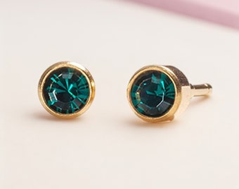 18ct Gold Plated May Birthstone Stud Earrings