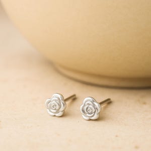 Sterling Silber Rose Blume Ohrstecker