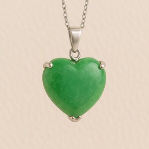 Personalisierte Sterling Silber Jade Herz Halskette