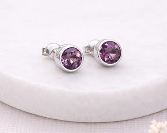 Sterling Silver June Birthstone Stud Earrings – 7mm