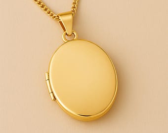 Personalised Solid 9ct Yellow Gold Oval Statement Locket