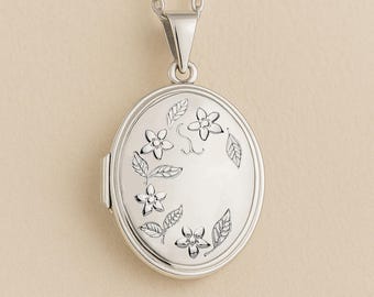 Personalised Sterling Silver Flower Locket