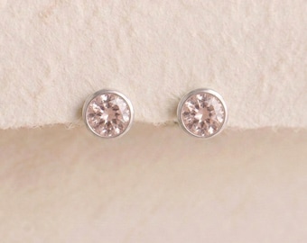 June Alexandrite Birthstone Stud Earrings In Sterling Silver
