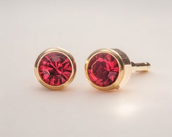 18ct Gold Plated July Birthstone Stud Earrings