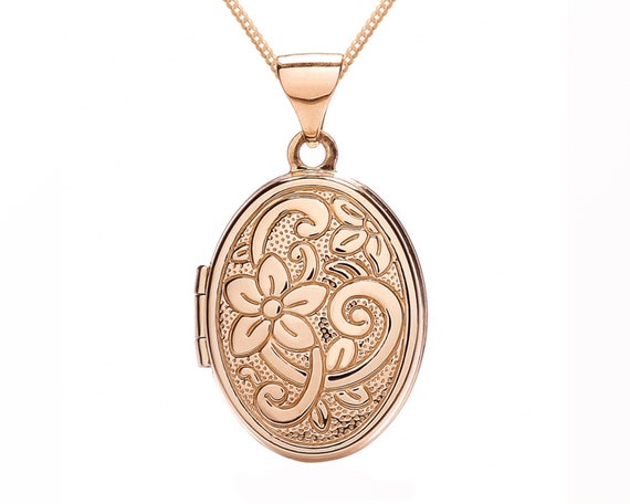 Necklaces Pendants 16/" 18/" 20/" Inches 9ct Rose Gold Oval Locket Lockets