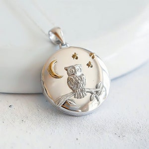 Personalised Sterling Silver Night Owl Locket