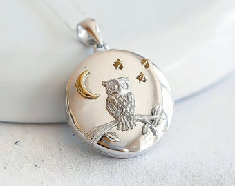 Personalised Sterling Silver Night Owl Locket