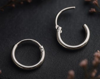 Mini Sterling Silver Huggie Hoop Sleeper Earrings - 10mm