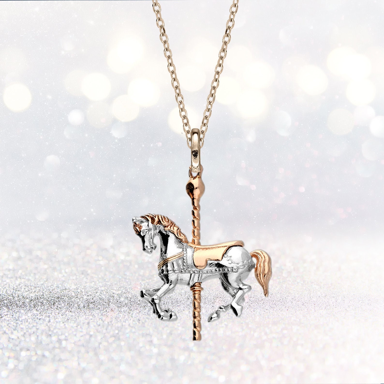 Personalised Rose Gold Moving Carousel 