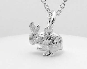 Tiny Sterling Silver Bunny Rabbit Necklace