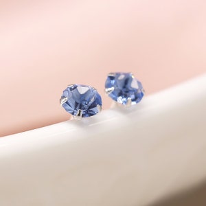 Mädchen Sterling Silber März Aquamarin Birthstone Ohrstecker
