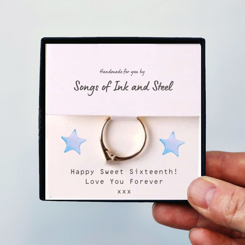 Sterling Silver and Brass Pebble Stacking Ring Set with Personalised Watercolour Card image 5