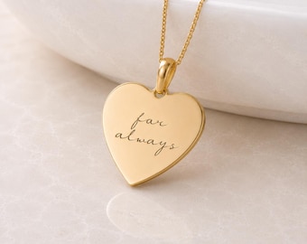 Personalised Solid 9ct Gold Heart Disc Pendant