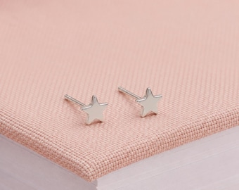 4mm Sterling Silver Star Stud Earrings