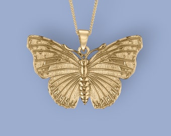 Butterfly Necklace in 18ct Gold Plated Sterling Silver, Cute Fun and Quirky Butterfly Jewellery, Gold Butterfly, Nature Inspired,